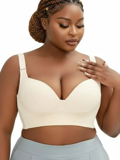 Full-Figure Push-Up Plunge Bra with Deep V for Plus Sizes Bra